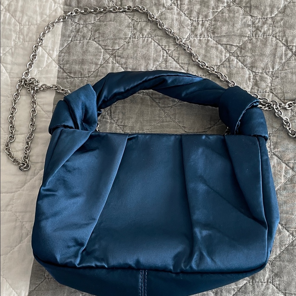Talbots Navy Blue Shoulder Bag with Chain Strap